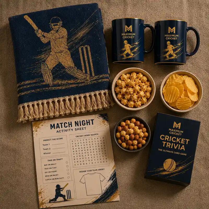 The Cricket Night In Box — flat lay